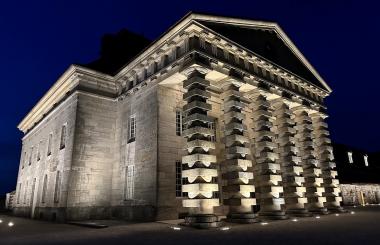 Mise en lumière de la Saline Royale à Arc-et-Senans (MHC & UNESCO) en association avec Le Point Lumineux. Livraison en 2023. © EPCC Saline Royale d'Arc-et-Senans / Valentin REIGNEAU photographe