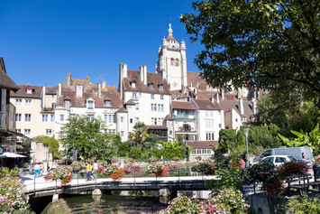 Dole, canal des tanneurs et collégiale Notre-Dame © Jérôme Génée
