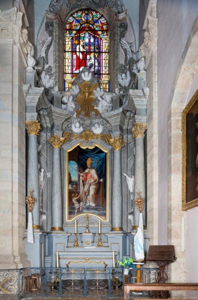 Retable de l’autel Saint-Claude. © Photogr. J. Mongreville, Région Bourgogne-Franche-Comté, Inventaire du Patrimoine, 2018.