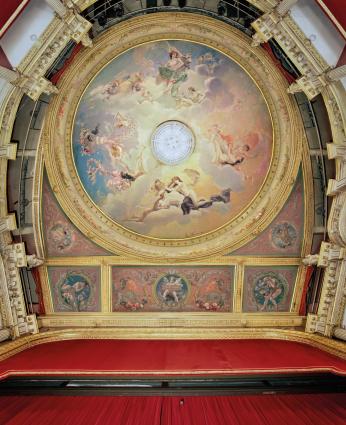 Théâtre de Nevers : plafond © Pierre-Marie Barbe-Richaud, Région Bourgogne-Franche-Comté, Inventaire du Patrimoine, 2024